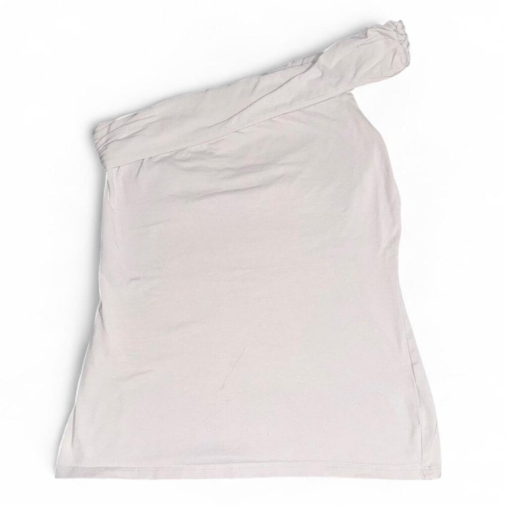 Chic White One-Shoulder Top (Flaws)